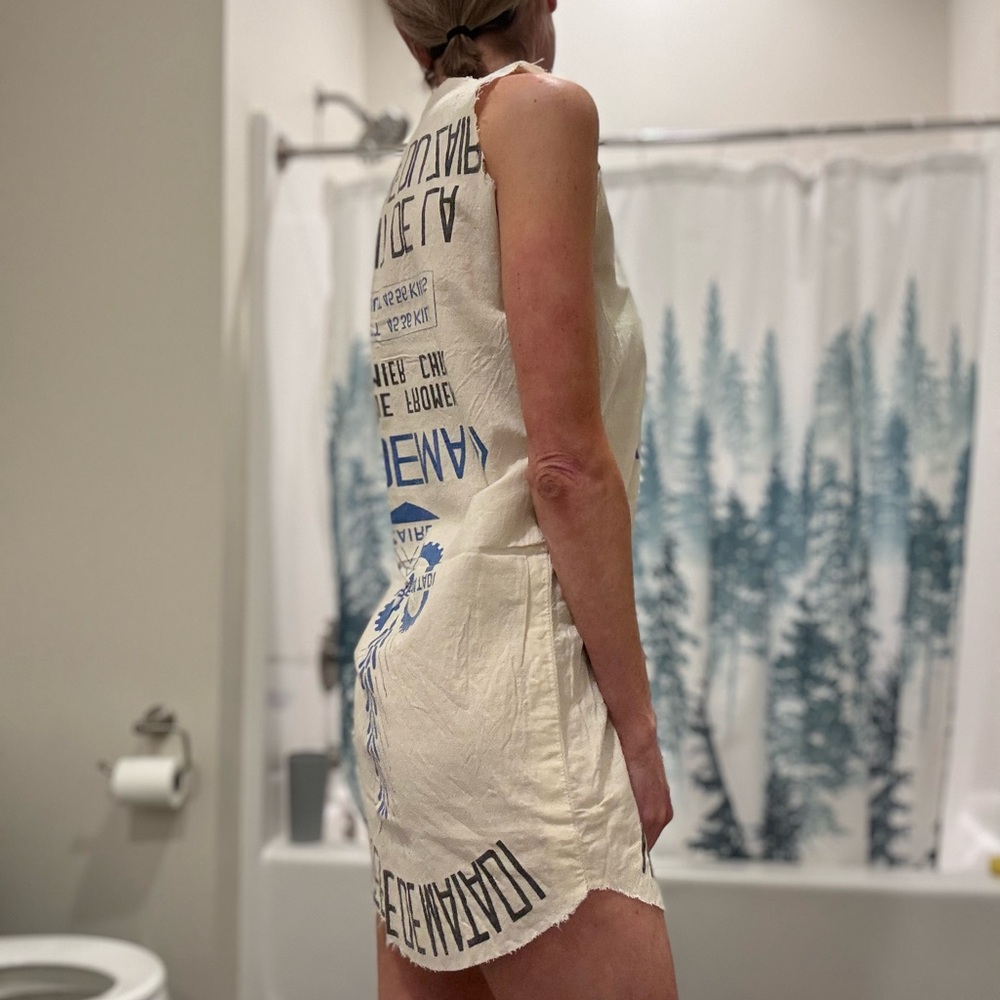 Homemade Vintage Feed-sack Dress! Fits XS-OOAK - Picture 15 of 16